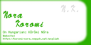 nora koromi business card
